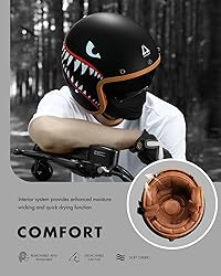 TRIANGLE 3/4 Motorcycle Helmet,Retro Vespa Open