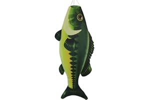 In the Breeze 5115 — Bass Fish Windsock-Hanging Outdoor Decoration, 48"