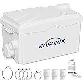 Utility Sink Pump, 1600 GPH Drain System 500W Under-Basin Gray Water Unit for Kitchen &amp; Garage Sink, 23 FT Lift Sink Pump with Check Valve &amp; Odor Filter