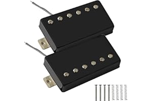 Phrilam Pro LP Vintage High output Alnico 5 Covered Humbucker Neck Bridge Pickups Set 7.6/16.6K for LP Style Electric Guitar,Glossy Black