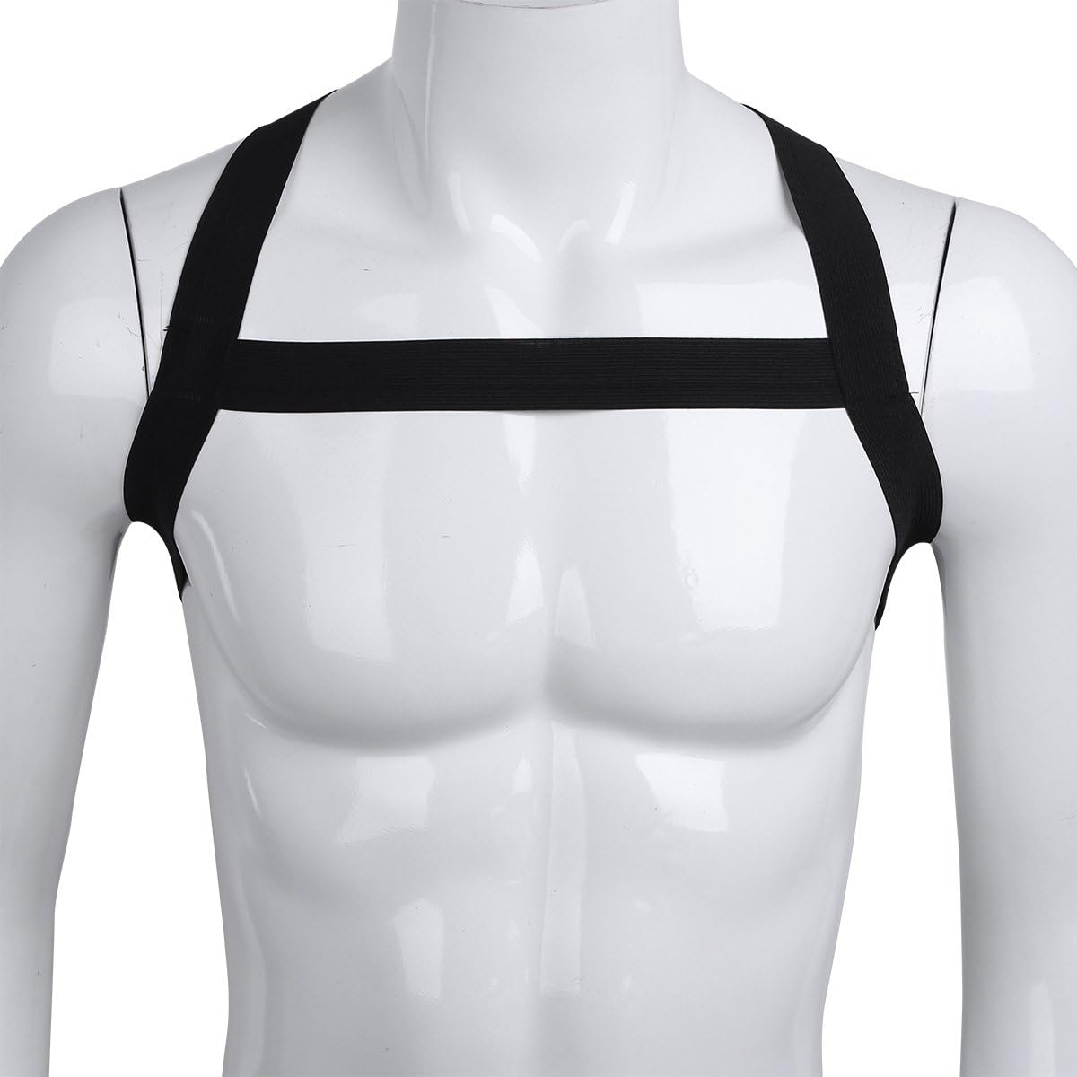 CHICTRY Men's Strong Nylon Shoulder Support Brace Body Chest Costumes (X Shape Black) - Image 4
