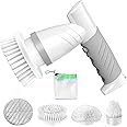 SZFIXEZ Electric Spin Scrubber, Cordless Electric Cleaning Brush for Bathroom Electric Spin Cleaner with 4 Replaceable Shower Cleaning Brush Heads for Wall, Stove, Tile, Bathtub, Toilet, Window
