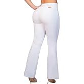 Fiorella Shapewear Pantalones Colombianos Levanta Cola Bota Campana 540W | High Rise Push Up White Butt Lifting Colombian Bootcut Jeans