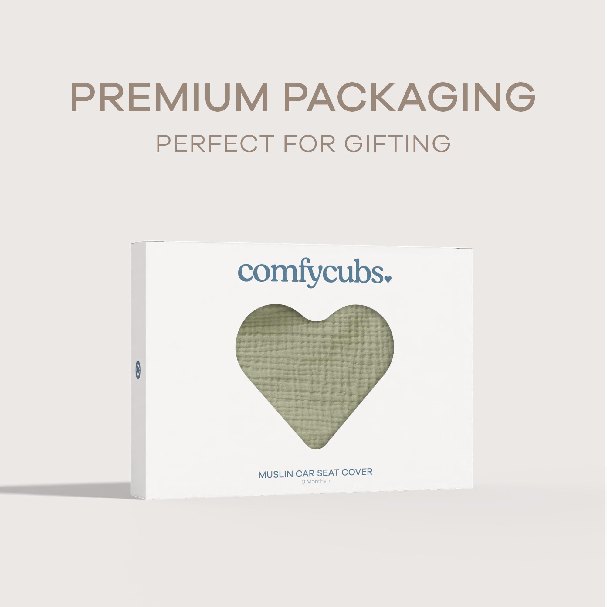 Comfy Cubs Baby Car Seat Cover - Soft, Breathable Bamboo Rayon and Muslin Cotton Blend - Lightweight Canopy for Sun, Bug, and Comfort Protection - Large Size Infant Seat Cover in Sage Design