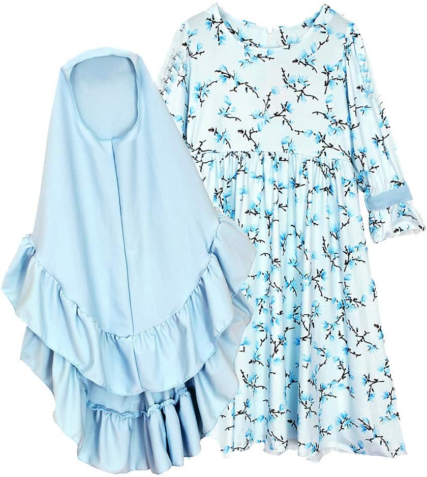 Children Girls Muslim Dress,Fineser Toddler Long Sleeve Ruffles Islamic Long Muslim Dress Ramadan Abaya Dubai Robe