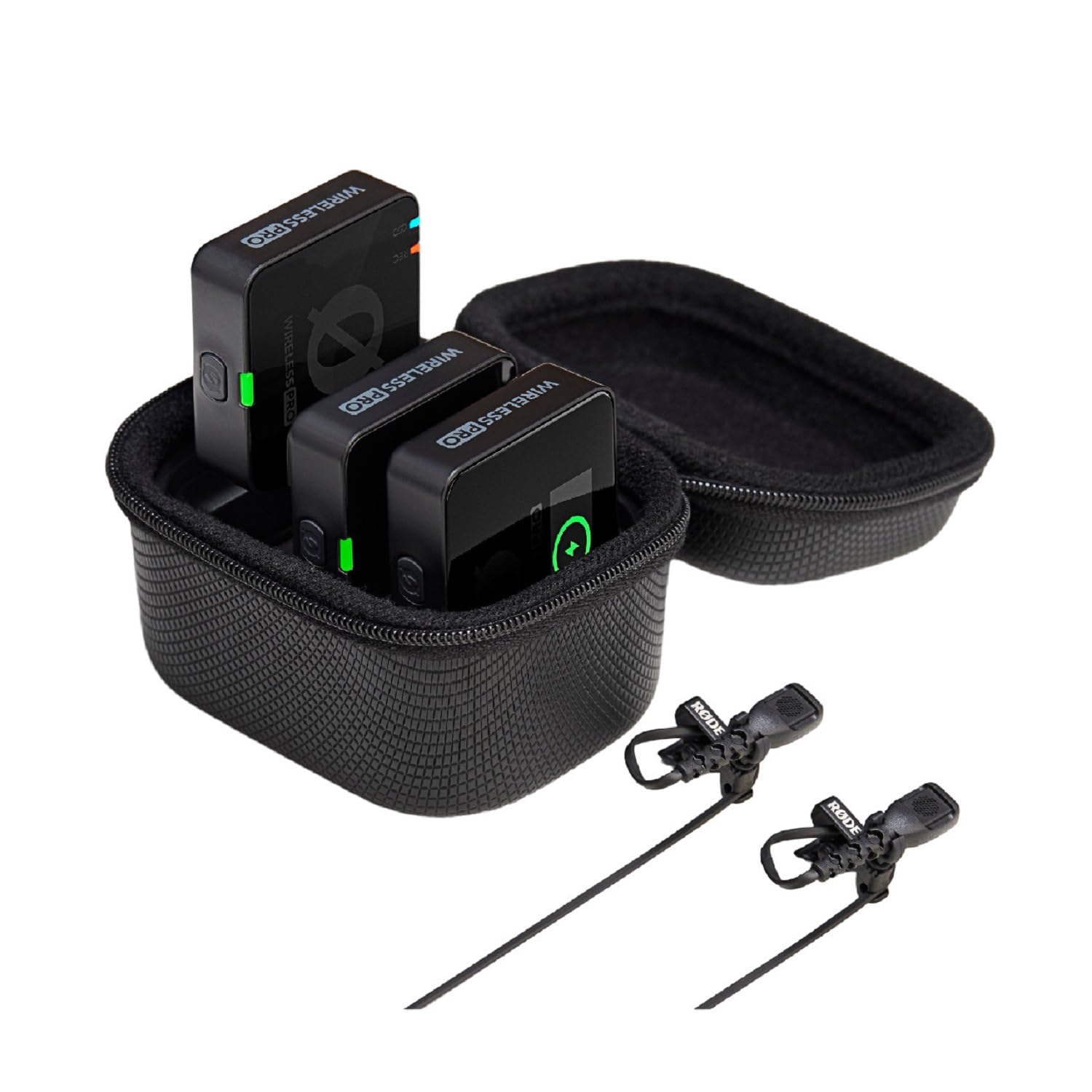 RØDE Wireless PRO Compact Wireless Microphone System with Timecode, 32-bit Float On-board Recording, 2 Lavalier Microphones and Smart Charge Case for Filmmaking and Content Creation