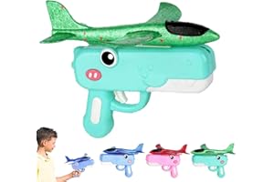 Cute Dinosaur Airplane Launcher Toy, 8'' Foam Glider Plane - Outdoor Flying Catapult Toy, Easy to Launch Foam Aircraft, Fun B