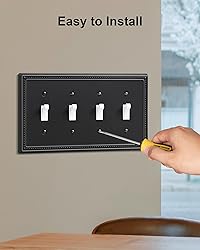 TREEWELL 2-Pack Quad Toggle Light Switch Cover