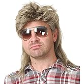Kaneles Mullet Wigs for Men 80s Costumes Fancy Party Accessory Cosplay Halloween Hair Wig (Blonde)