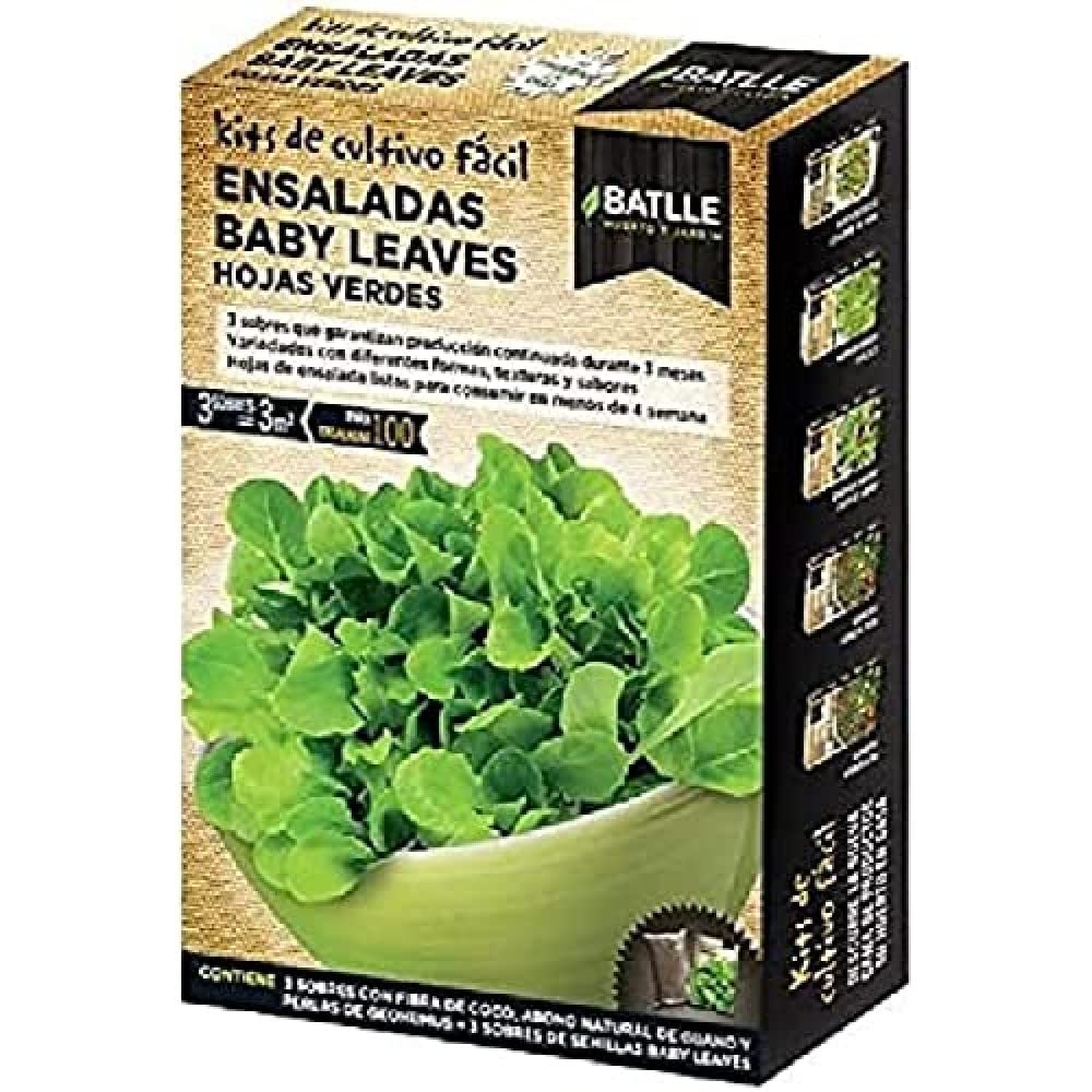 Batlle Grow Kit - Ideal for Urban Garden Salad Baby Leaves (Green)