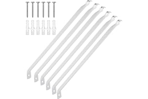 JOSOJOOU 6Pcs Wire Shelf Support Brackets 12 Inch Metal Closet Shelf Brackets for Wire Shelving, Closet Support Bracket with Anchors and Pins for Wardrobe and Wall Bracket