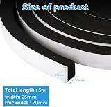 Storystore Foam Insulation Tape Self Adhesive 25mm x 20mm x 5m Weather Strip view 2