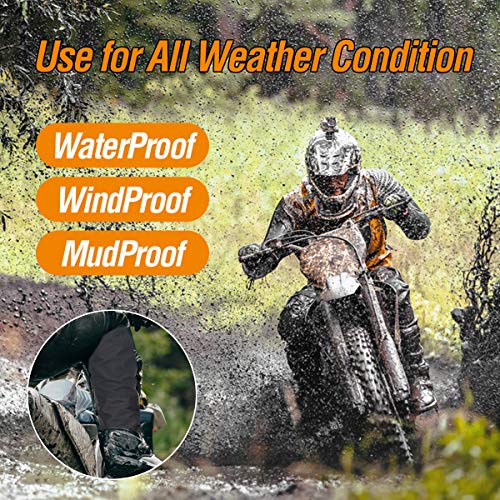 Leg Gaiters Waterproof Snow Boot Gaiters for Snowshoeing, Hiking, Hunting, Running, Motorcycle Anti-Tear Oxford Fabric, TPU Instep Belt Metal Shoelace Hook Adjustable top Buckle Strap for Outdoor - Thumbnail 4