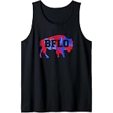 BFLO Red and Blue Brush Strokes Bison Buffalo NY Graphic Tank Top