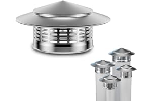 Round Chimney Cap, Pipe Rain Cover - 3 in/4.3 in/6.3 in/8 in/10 in/12 in Roof Vent Cap, Chimney Flue Cover for Outside with S