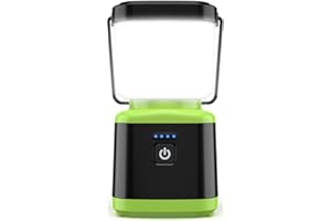 AlpsWolf Camping Lantern Rechargeable, Stepless Dimming LED Lantern, 4000mAh Rechargeable Lantern for Power Outages, IPX4 Waterproof Portable Camping Light, Green 1 Pack