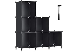 6 Cube Closet Organizers, Cube Storage Shelf Bookshelf with Metal Hammer, Organizers and Storage Cabinet for Closet, Bedroom,