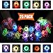 Mikulala Birthday Party Favors for Kids Prizes 25 Pack Flashing LED Light Up Rings Toys Bulk Boys Girls Gift Blinky Glow in The Dark Party Supplies 5 Color 10 Shape Goodie Bag Fillers