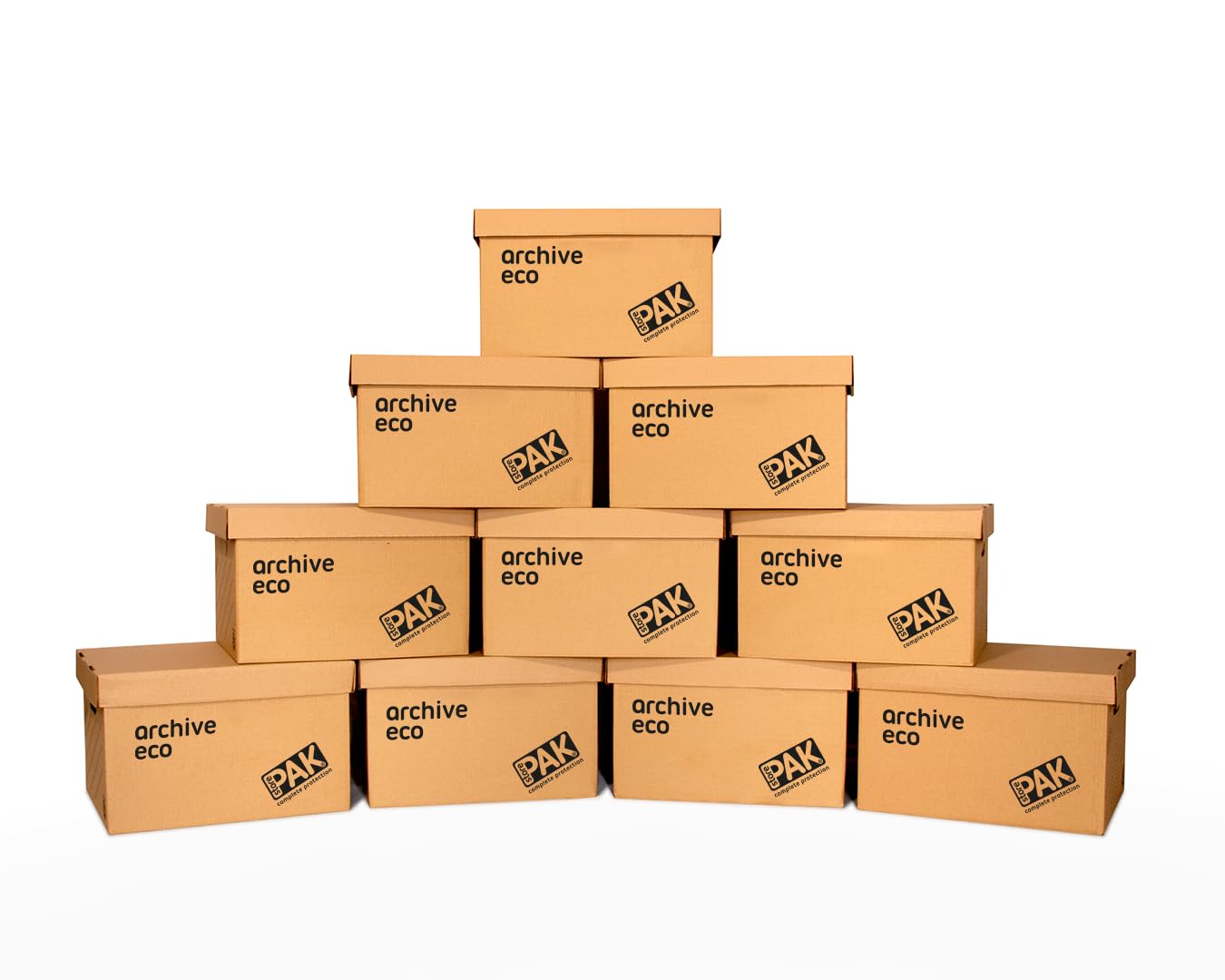 StorePAK Eco Archive / Storage Cardboard Boxes & Lids - Easy to Assemble, Home Storage, Office & Moving House ,33 Litres - H26 x W34 x D43cm