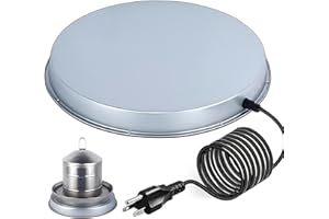 GUEOQTC Chicken Water Heater for Winter，110Watt Heated Poultry Waterer Base,with Thermostat and 9.8ft Power Cord, Dia.11in