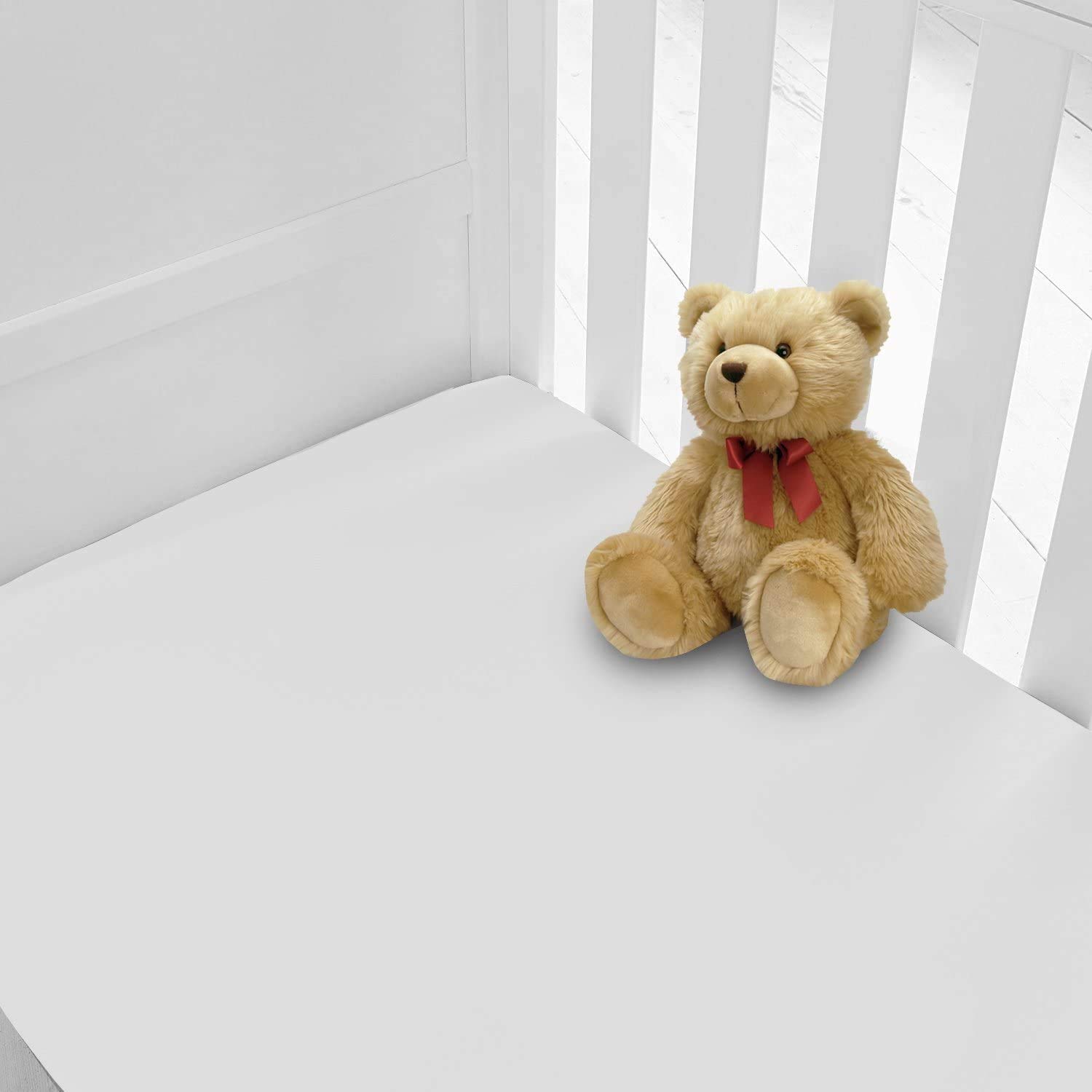 100% Egyptian Cotton Pack of 2(Two) Cot Bed Fitted cot sheets 140 x 70 fitted toddler cot bed Fitted sheet (White, Cot Bed Fitted Sheet)