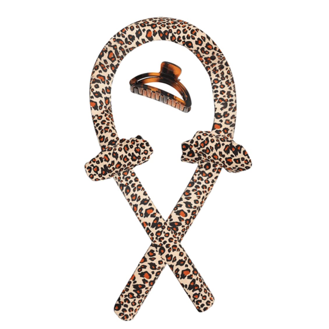 H.H Pro Heatless Hair Curler Set, Leopard Print, 4 Pieces