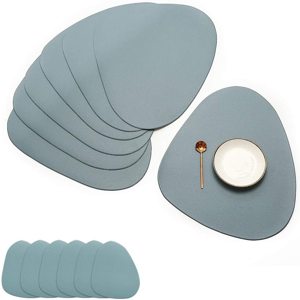Lot De 6 Sets De Table En EVA - 45 X 30 Cm - Antidérapants, Résistants à La Chaleur Et Imperméables - Parfaits Pour Cuisine, Salle à Manger, Restaurant - Gris Argenté