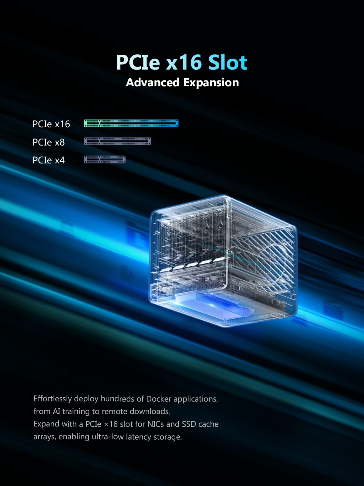 MINISFORUM N5 5-Bay Desktop NAS, AMD Ryzen 7 255(8C/16T), Barebone, 128GB SSD, 1x 10GbE, 1x 5GbE, 2X USB4(8K), 8K HDMI, OCuLink Port, 1xM.2 Slot, 2xU.2/M.2 Slots, Network Attached Storage (Diskless)
