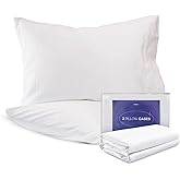 FluffCo Cooling Pillowcases, Queen Size, 100% Cotton, Machine Washable, Breathable, Set of 2