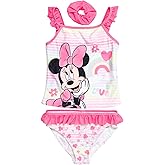 Disney Princess Minnie Mouse Frozen Tankini Top Bikini Bottom and Scrunchie 3 Piece Swimsuit Set Infant to Big Kid