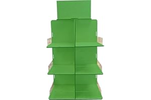 TORCHED DISPLAYS Versatile 4-Sided Rotating Display Stand for Candy, Snacks, Jams, Produce and More - Ideal for Craft Shows, Farmers Markets, and Retail Stores - 12 Shelves, Heavy-Duty Design, Easy Setup (Green)