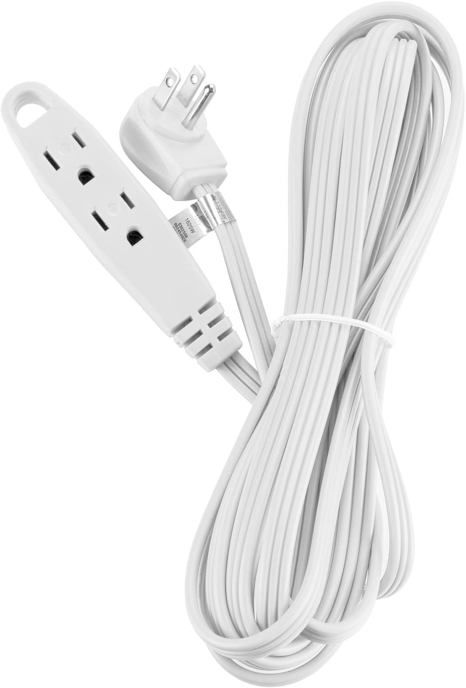 Aurum Cables 10-Feet 3 Outlet Extension Cord Indoor/Outdoor Extension Cord 16AWG 2 Pack - White - UL Listed - - 