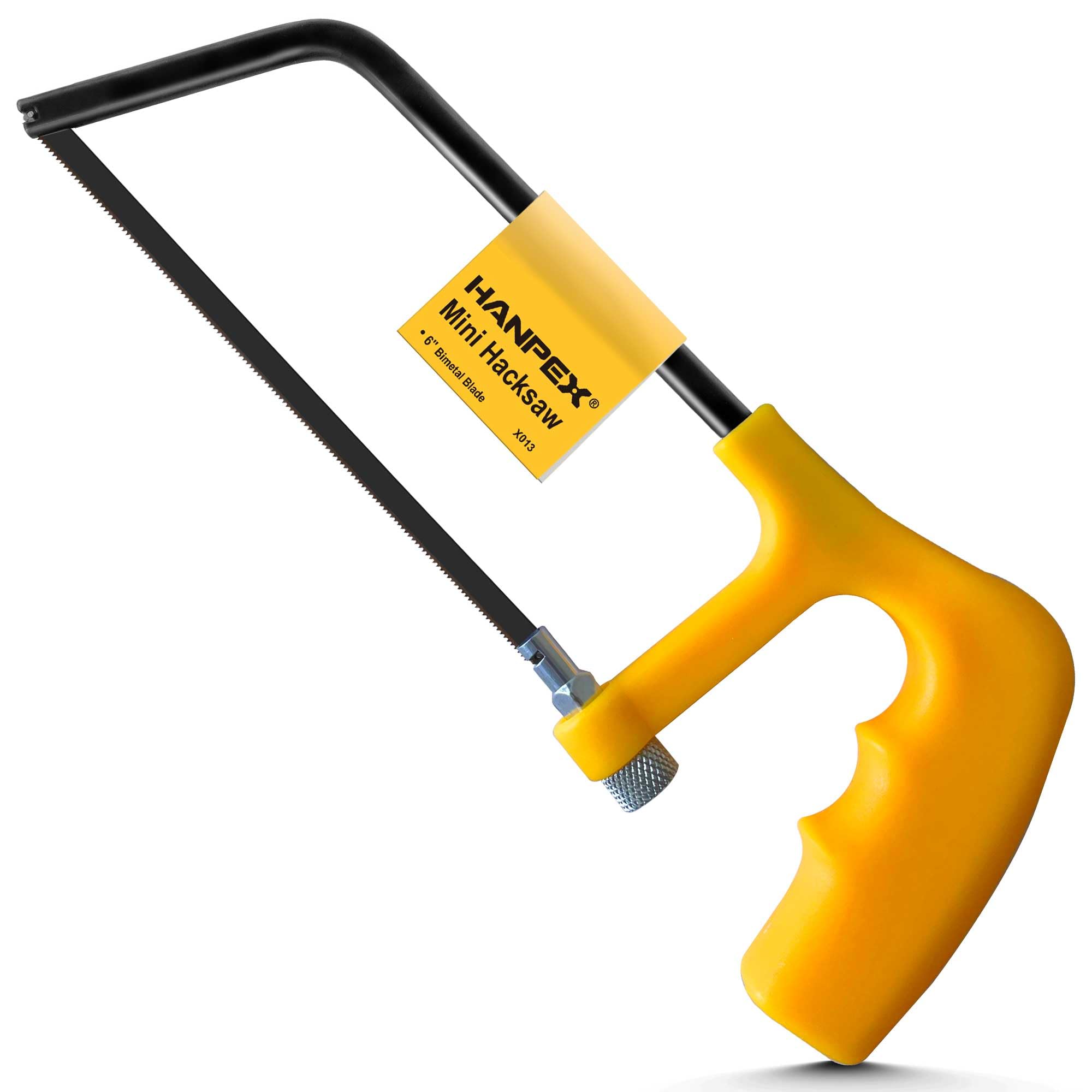 Hanpex 6 in. Mini Hacksaw Frame - 150mm Extra Fine Cut Junior Hack Saw with Bi-Metal Blade for Metal and Wood