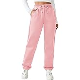 PINSPARK Women's Fleece Lined Sweatpants Winter Joggers Athletic Pants Casual Thick Warm Trousers Pockets