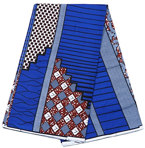 Ankara Fabric- African Print Clothing Designs - Material For Fashion, Dresses,,African batik wax Fabrics ,6 Yards for sewing african dress (Multiple color-02)