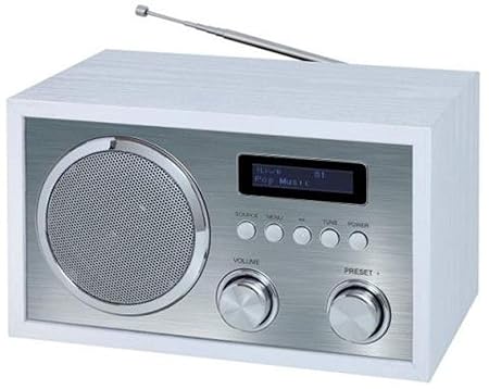 Terris DAB + Radio mit Bluetooth NRD 274 Nostalgie-Radio | UKW-Retroradio mit Bluetooth | 2 Alarmzeiten mit Radiowecker | AUX