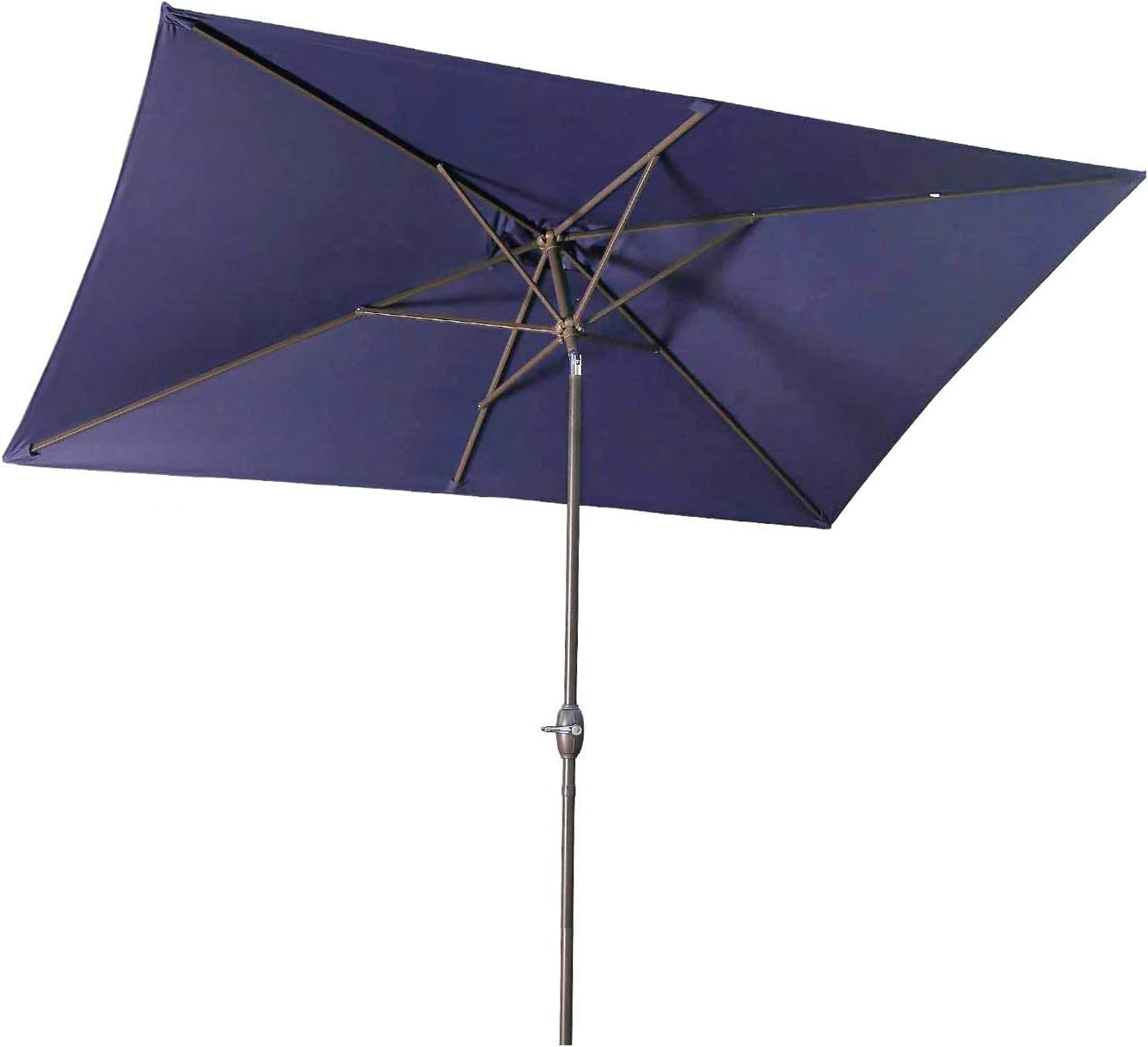 Amazon Com Aok Garden 6 5 10ft Rectangular Patio Umbrella Outdoor Table Umbrella Tilt With Push Button And Crank For Deck Pool Market Navy Blue Garden Outdoor