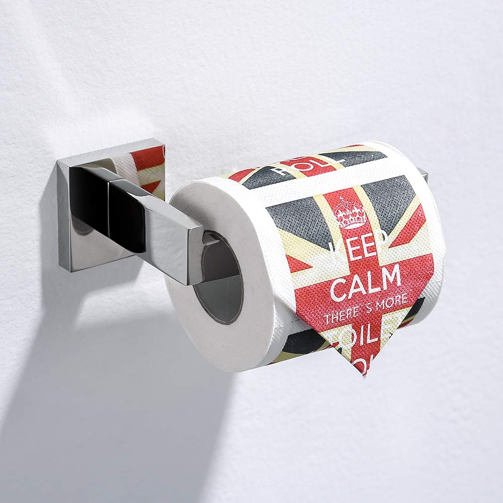 TURS Toilet Roll Holder 304 Stainless Steel Waterproof Toilet Paper Holder Wall Mounted Chrome Toilet Roll Holder for Bedroom Polished Finish, K7002P