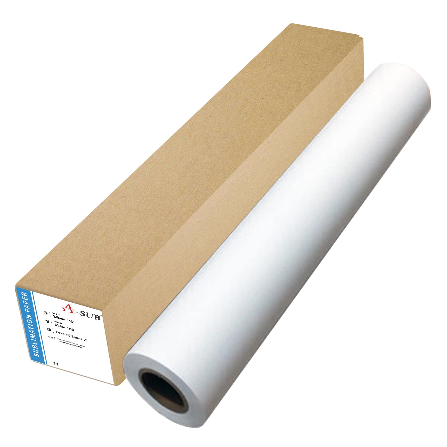 Photo 1 of A-SUB Sublimation Paper Roll 120gsm 13 Inch x110 Feet Quick Drying Compatible with Inkjet Printer