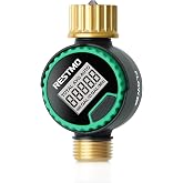 RESTMO 360&deg; Rotatable Water Flow Meter, Brass Inlet &amp; Outlet Water Meter | Measure Gallon/Liter Consumption and Flow Rate for Garden Hose Watering, RV Water Tank Filling and Lawn Sprinkler