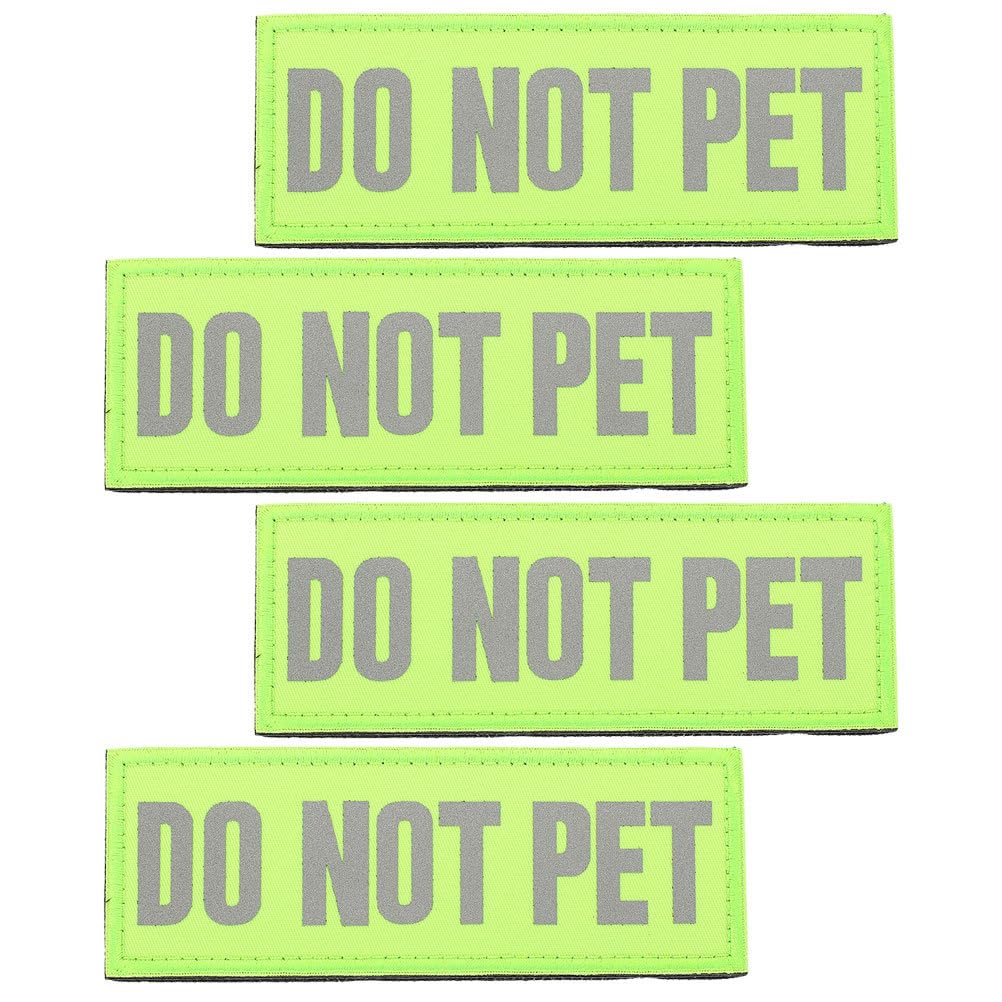 FRCOLOR Service Dog Patches Reflective Dog Vest Patches Removable Tags for Service Vest Harness 4Pcs