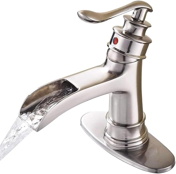 NeierThodore - llave de lavabo para baño (níquel cepillado, con una