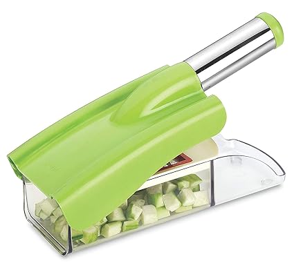 Ritu Stainless Steel 12 in 1 Chipser Slicer, Green and White