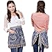 Hyzrz Waist Apron with 2 Pockets Restaurant Waitress Apron Server Aprons for Girl Woman Half Apron, Blue
