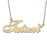 HUAN XUN Tatum Name Necklace 18k Gold Plate