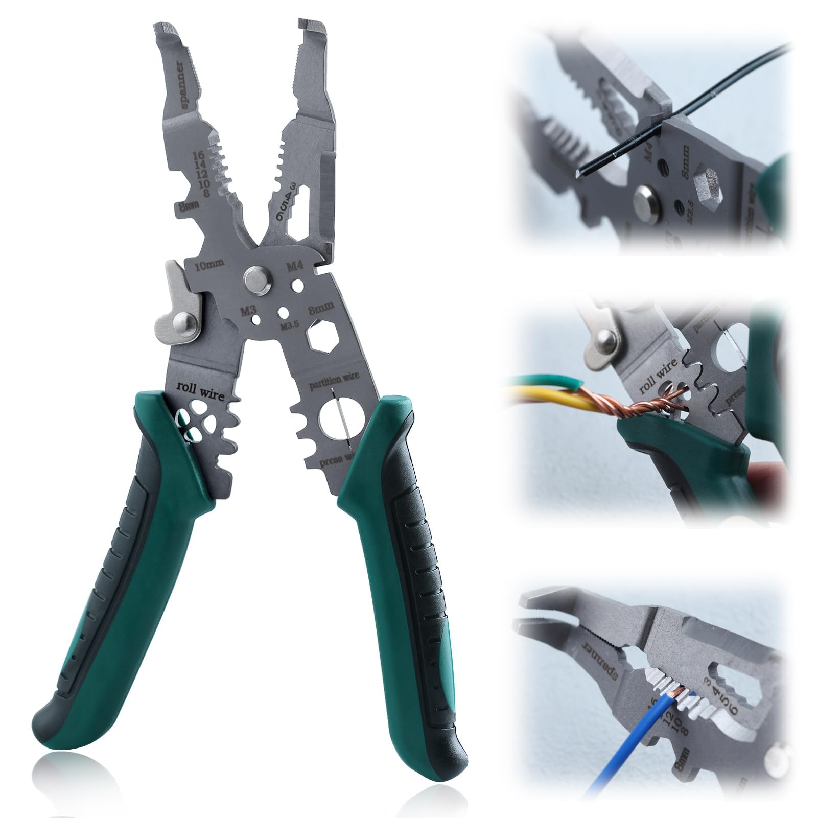 GOLD DEER 10-in-1 Multifunctional Wire Stripper Crimper - Professional Electrical Wire Stripping Tool