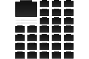 Basket Labels Clip On, 32 Pcs Removable Labels for Storage Bins with Chalk Markers, Kitchen Chalkboard Pantry Storage Labels 