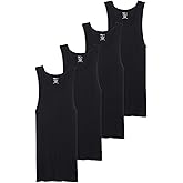 Jockey Men's Undershirt 100% Cotton A-Shirt Tank - 4 Pack