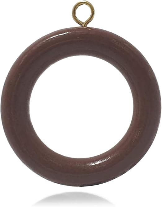 Brilliantbuys 10 Pack Of Large Wooden Curtain Rings For 35mm Poles