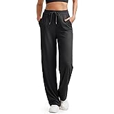 G4Free Ribbed Wide Leg Yoga Pants for Women with Pockets Drawstring High Waist Casual Lounge Pants Petite/Regular/Tall